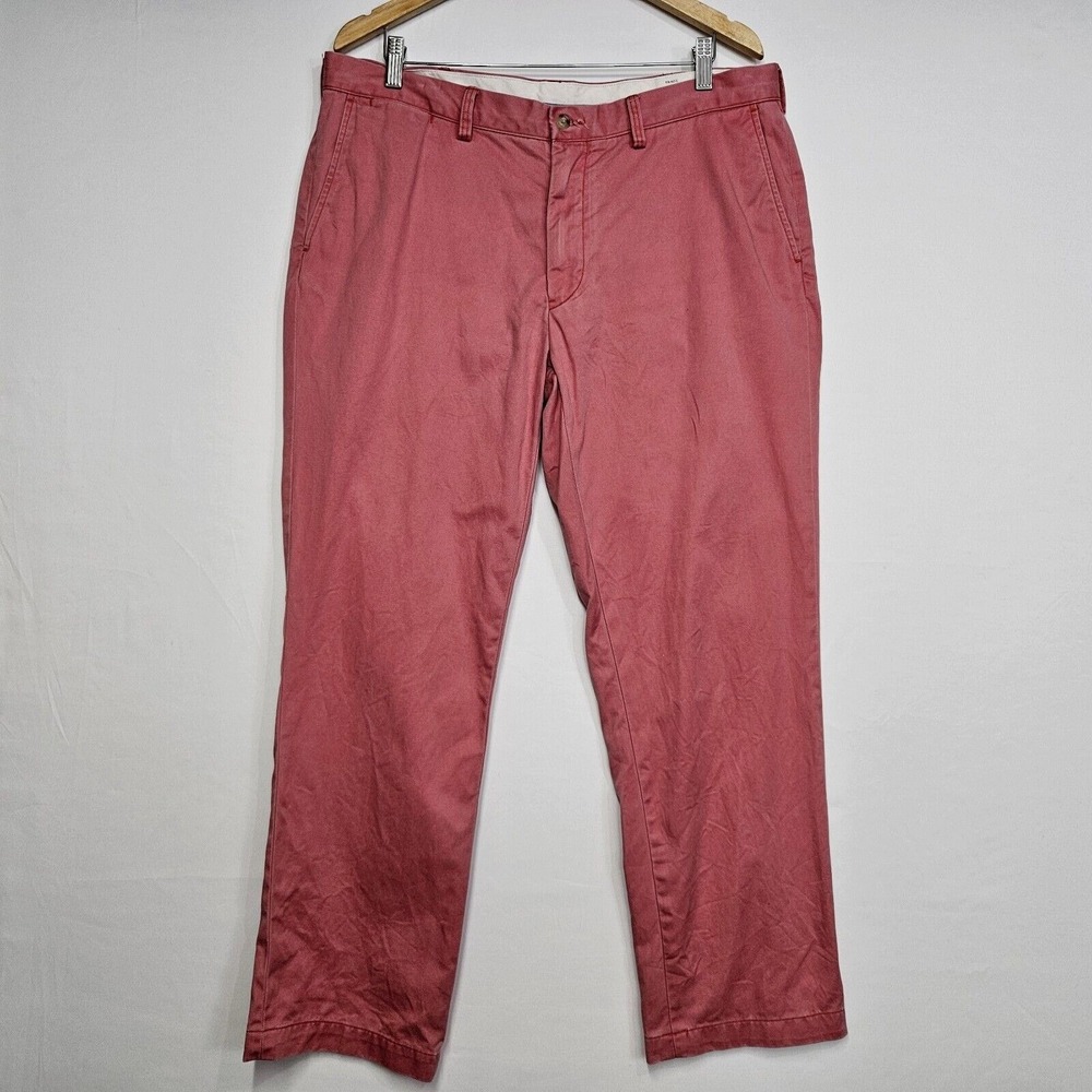 Polo Ralph Lauren Classic Fit Chino Pants Mens 38x29.5 Pink Cotton Canvas Flat
